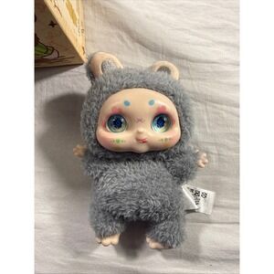 KIMMON Mimon Blind Box Plush Figure Gray Pre-Owned Naughty Mimon Bear Suit